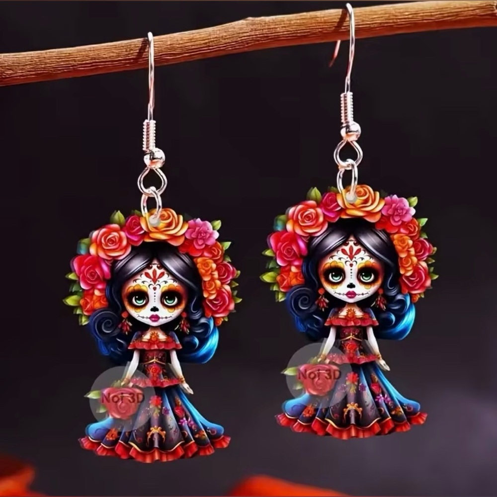 Dia de los Muertos Earrings Halloween Day of the Dead New